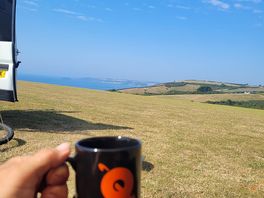Looking out over looe in the distance