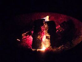 Lovely campfire in the evening.
