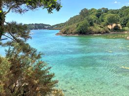 Glorious aquamarine colour of the belon estuary on a hot summer day