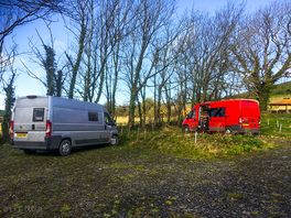 Campervan area in spring