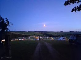 Night time view back from toilets
