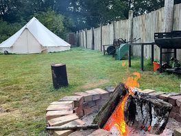 Our little spot to stay dry and warm. behind us nothing but beautiful fields.