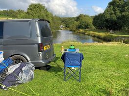 Pitch next to the worm lake.