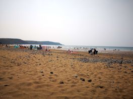Beach opposite the campsite