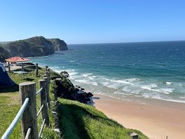 Looking west along the coast from the site.