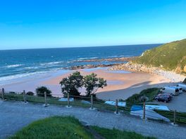 The beach which is only easily accessible from the site.