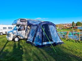 Chilling in the awning by the river