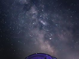 Good views of the milky way at the campsite, on a clear, moonless night in august