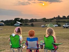 All the children enjoying the sunset