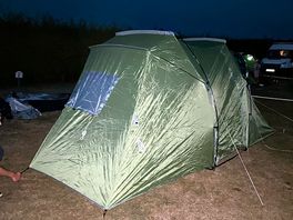 Set up camp at 8:30 pm when we arrived plenty of space for car and tent