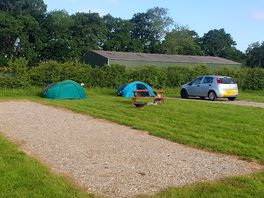 Nice large pitches with space to park next to tent.