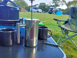 The view from our tent across the site