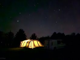 A night shot of our pitch. stars were out.