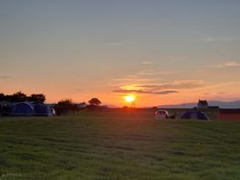 Sun setting over the campsite.