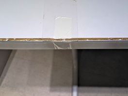 Table no edging and what there held on by sellotape