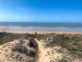 Beach behind campsite, approx 20 minute walk