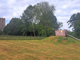 Play area and church next door