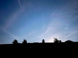 Hill opposite the bell tent with the moon 🌙