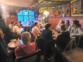 The royal standard of england pub is just across the meadow from the campsite