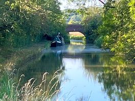 Good dog walks along the canal tow path.
