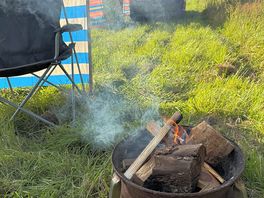 Just starting the firepit