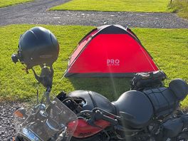 Tent and motorcycle