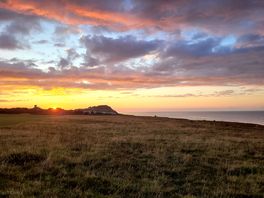 The view to the beeston bump at sunset