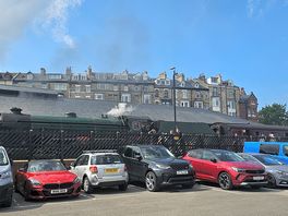 Steam train coming into whitby