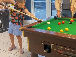 Kids pool table in bar