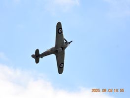The view of the aviation centre flying display ,taken outside my tent .