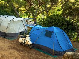 Tent pitches under shade