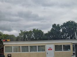 Children climbing on toilet block .