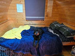 Bench and table converted to double bed