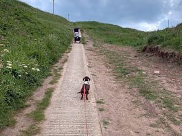 The steep climb back up from the local beach but was worth all the effort.