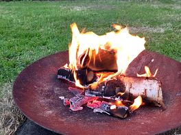 Firepit outside pod