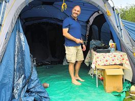 We managed to fit our large tent into our snug space.
