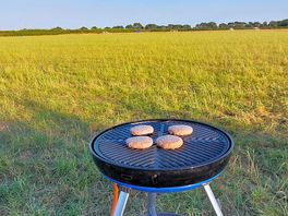 Great sunset cooking dinner