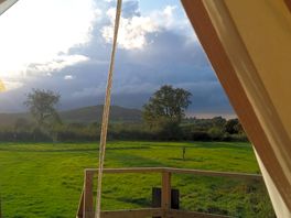 View from the bell tent on the deck