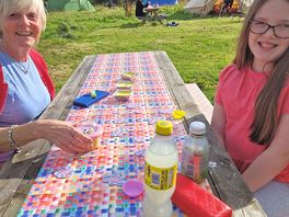 Lovely picnic bench for our personal use