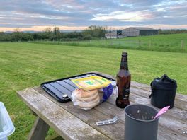 Picnic bench was perfect for supper