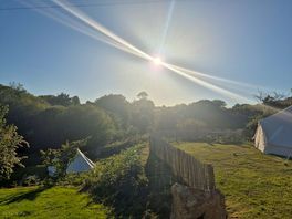 View over the glamping tents
