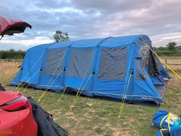 Our lovely tent, which we were allowed to pitch where we wanted! thank you