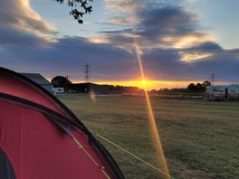 Camping at sunset