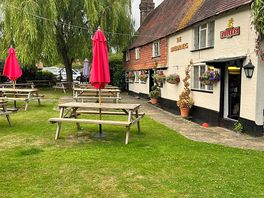 Pitches are behind this lovely pub