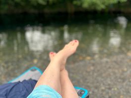 Relaxing by the river bank