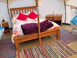 Inside tent