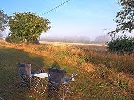 6am overlooking the recently harvested field.
