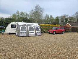 Our van tucked in a corner so not in the way. good job we have motor mover