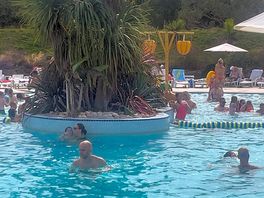 A quick dip in the outdoor heated pool