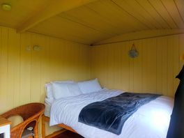 Inside the hut